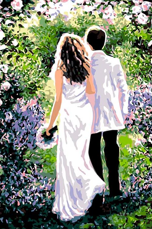 

Живопись по номерам Живопись по Номерам Молодожены, 40x60, Молодожены