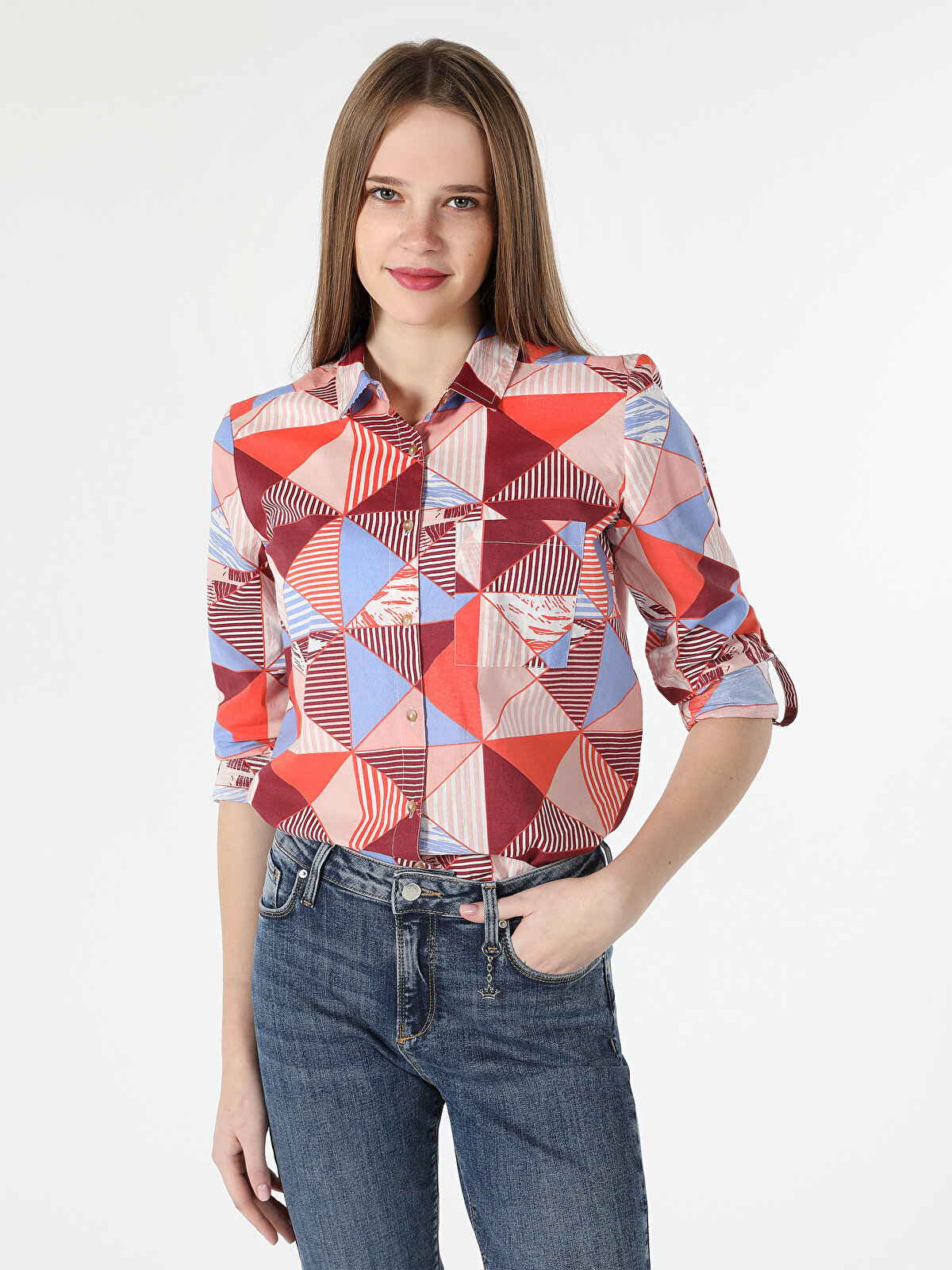 

Рубашка женская Colin's CL1059746_Q1.V1 разноцветная L, Разноцветный, CL1059746_Q1.V1