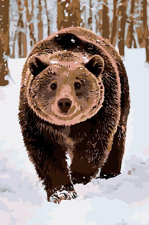 

Живопись по номерам Живопись по Номерам Гризли, 40x60, Гризли