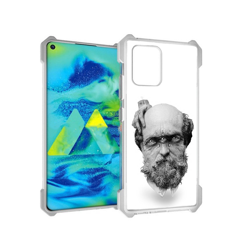 

Чехол MyPads Tocco для Samsung Galaxy S10 Lite страшный бородатый мужчина абстракция, Прозрачный, Tocco