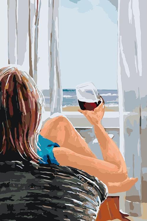 фото Картина по номерам живопись по номерам бокал красного вина, 40x60