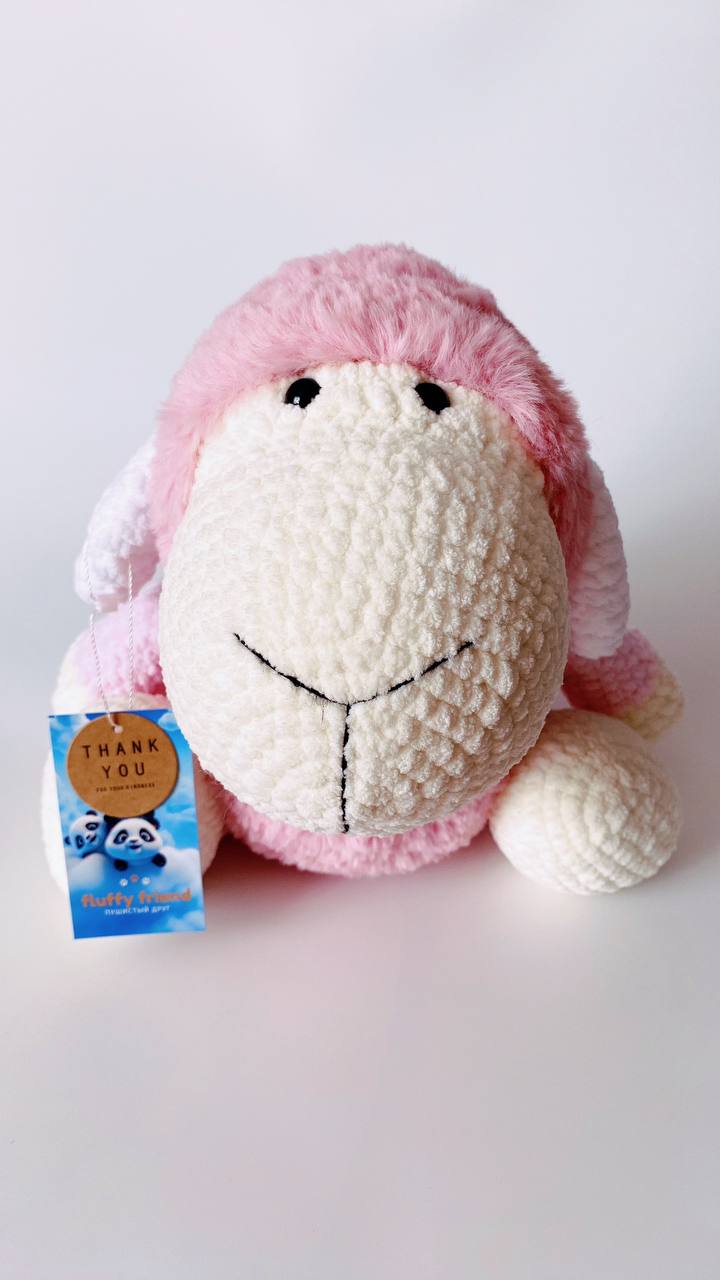 

Мягкая игрушка Fluffy friend розовая овечка 38 см в высоту, Розовый, 38 см. в высоту