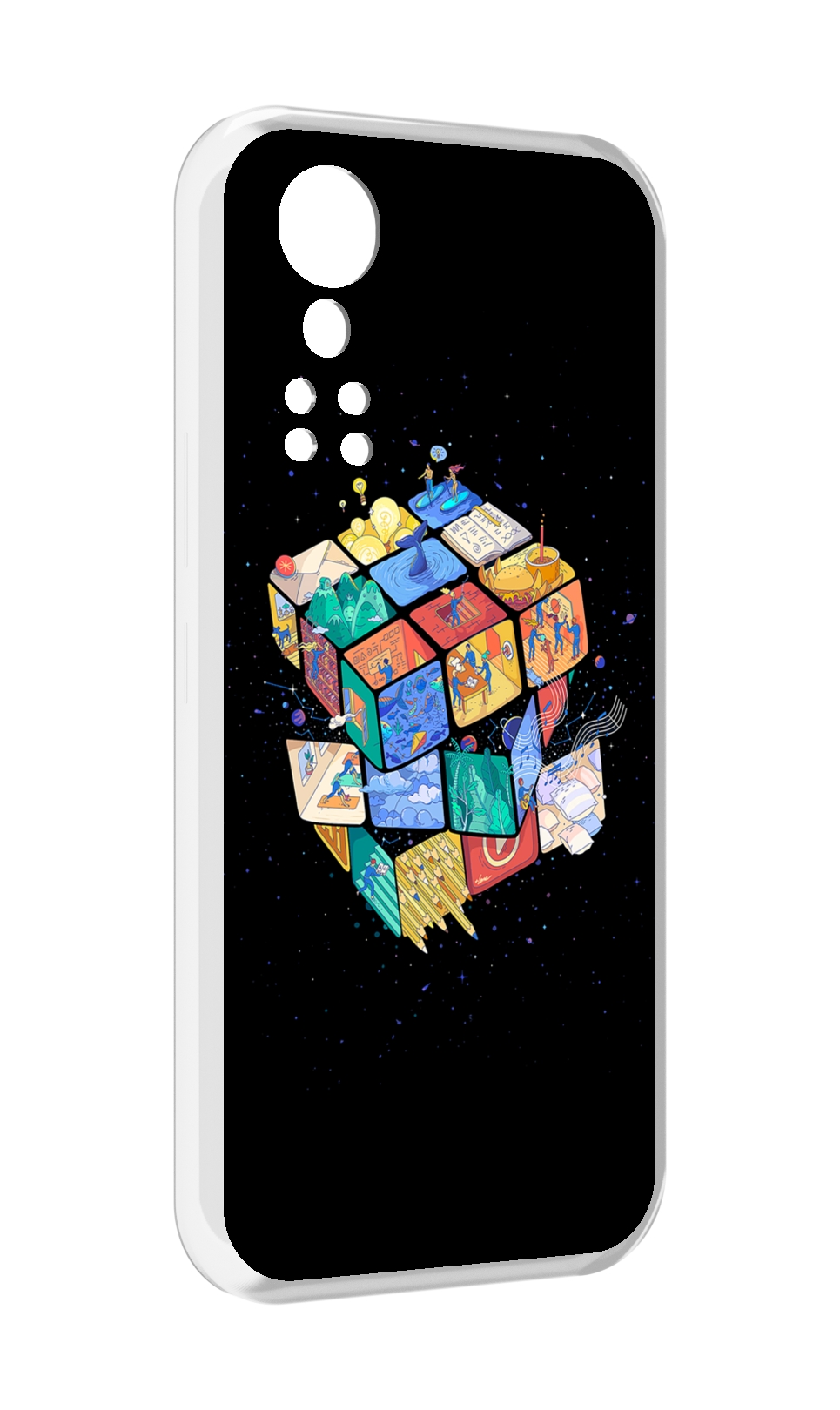

Чехол MyPads Кубик-Рубика для ZTE Axon 30 5G / Axon 30S, Прозрачный, Tocco