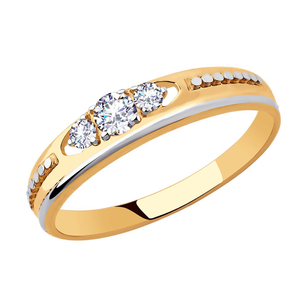 

Кольцо из красного золота с фианитом р. 17,5 Diamant 51-110-00521-1, 51-110-00521-1