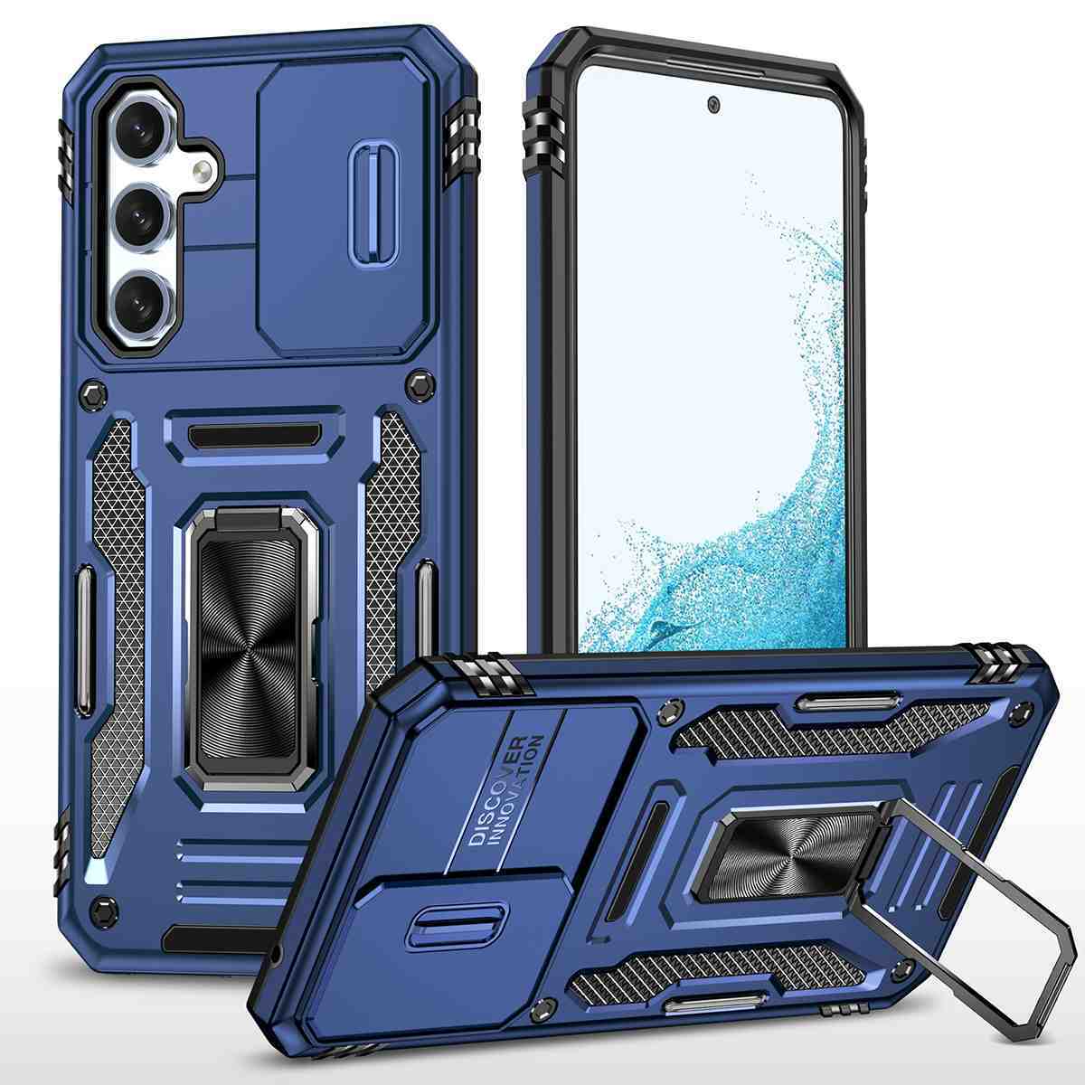 

Чехол Safe Case с кольцом и защитой камеры для Samsung Galaxy A54, синий, Safe Case