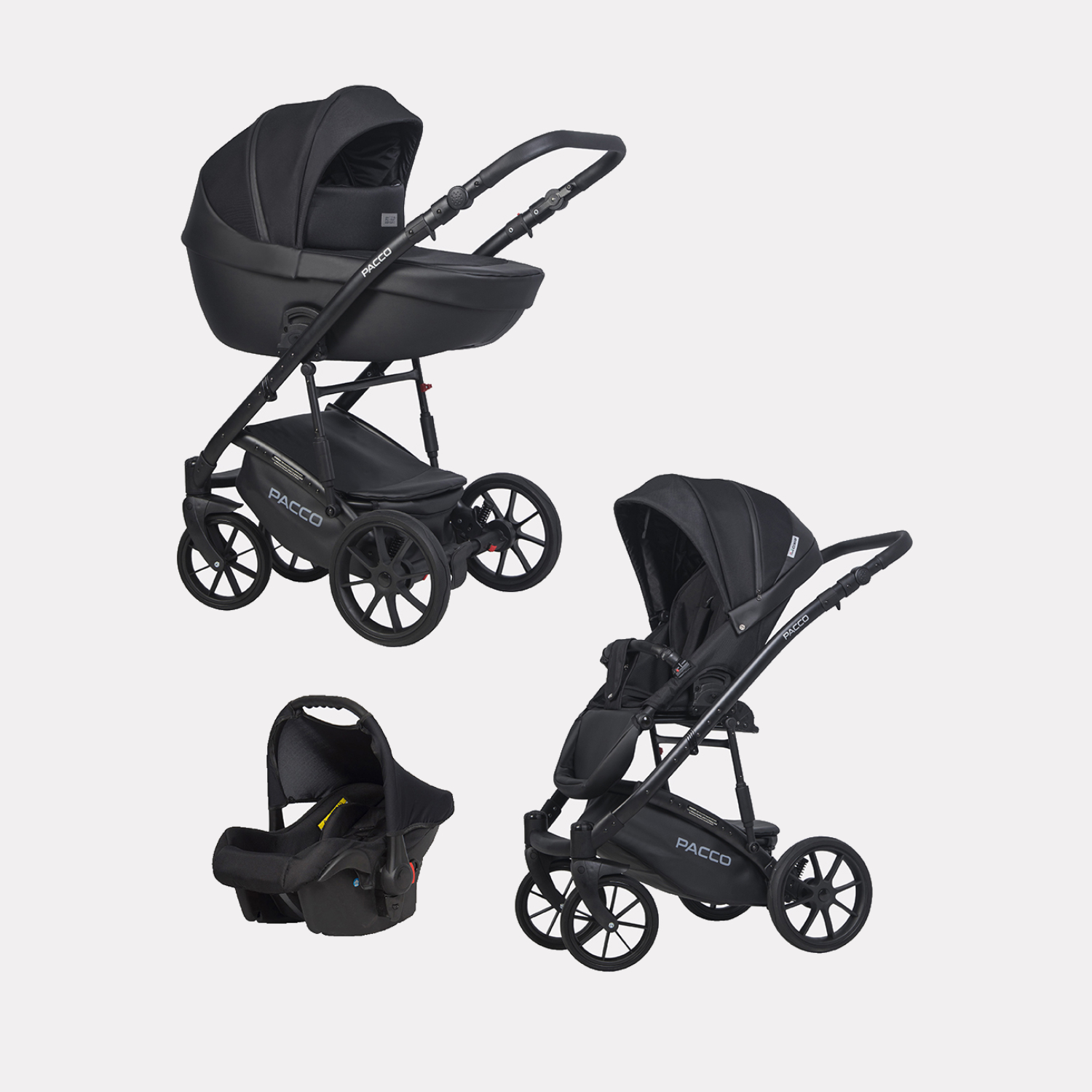 Коляска Riko Basic PACCO 3 в 1 09 Black черный