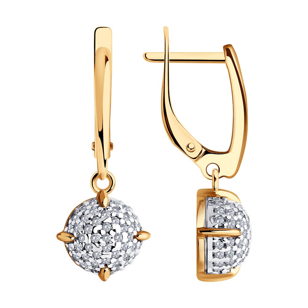 

Серьги подвески из серебра Diamant 93-121-01987-1, фианит, 93-121-01987-1