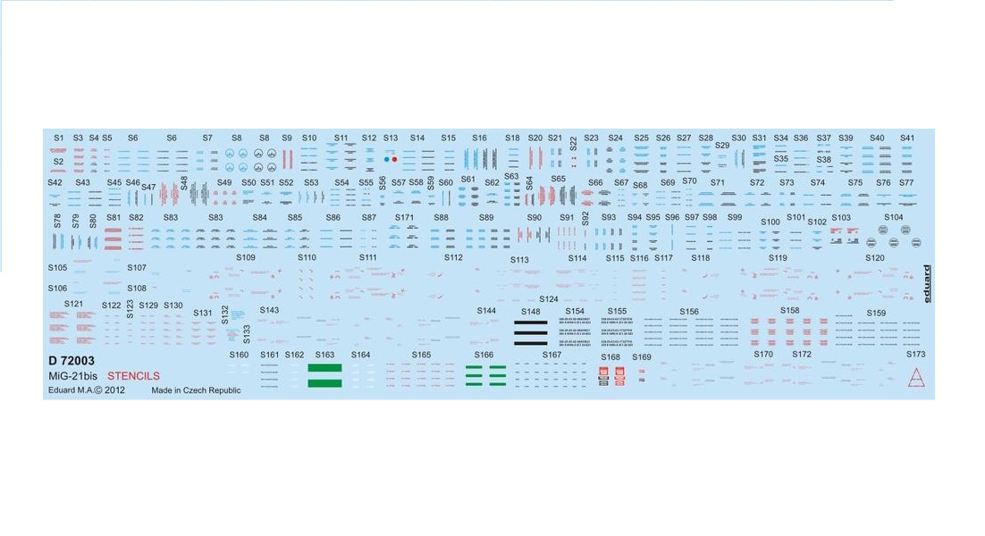 

D72003 Eduard 1/72 Декаль для MiGG-21бис, D72003