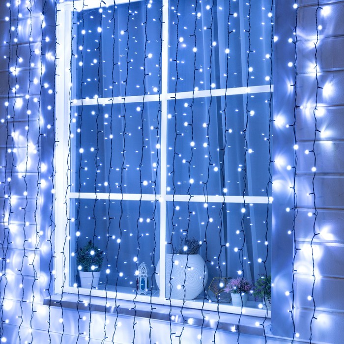 

Luazon Lighting Гирлянда «Занавес» 2x3 м, 760 LED, свечение белое, мерцание, 220 В, Гирлянда «Занавес» 2  3 м, IP44, УМС, тёмная нить, 760 LED, свечение белое, мерцание, 220 В