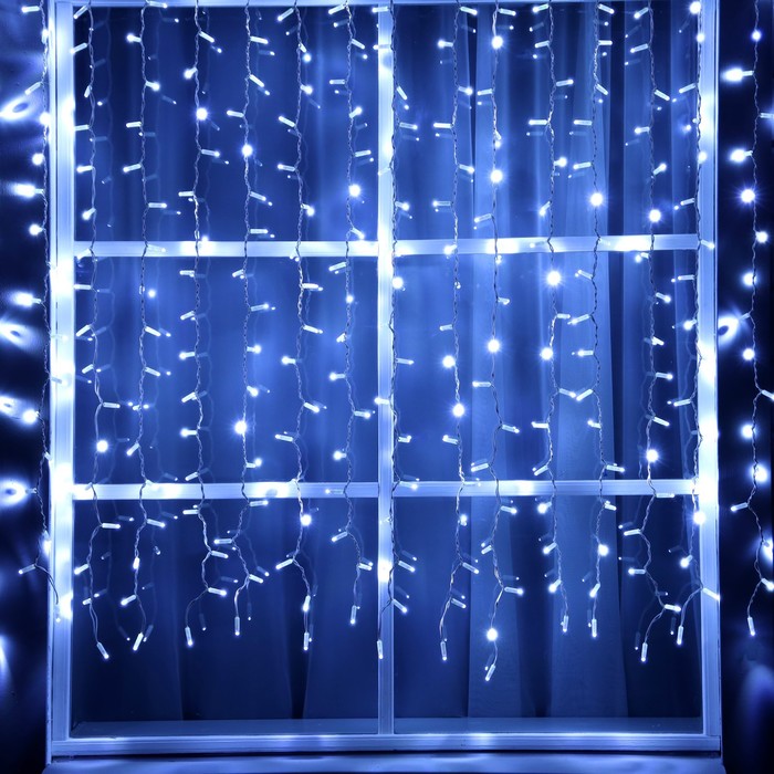 

Гирлянда «Занавес» 2x1.5 м, IP65, УМС, белая нить, 360 LED, свечение белое, 220 В, «Занавес» 2  1.5 м