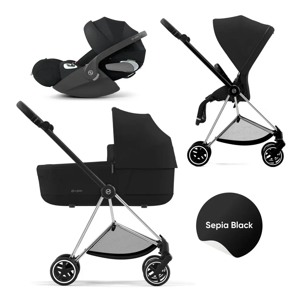 

Cybex Mios III Коляска 3 в 1, шасси Chrome Детали Black Текстиль Sepia Black, Cy-Mios3