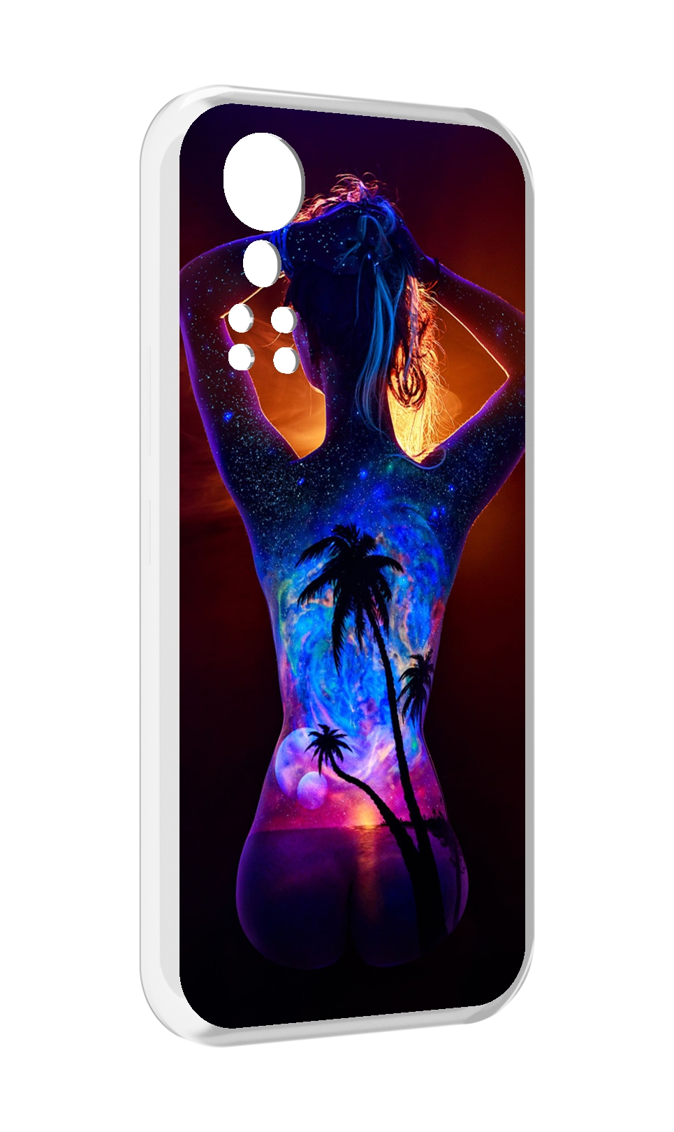 Чехол MyPads Девушка-и-пальмы женский для ZTE Axon 30 5G / Axon 30S