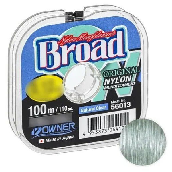 

Леска Owner BROAD 100m 0.16mm/2.7kg (#1.0/6lb), Прозрачный, Broad