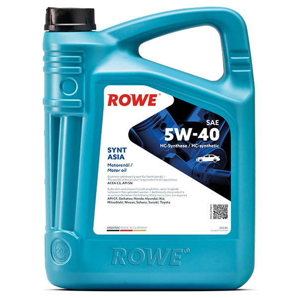 фото Моторное масло rowe hightec synt asia sae 5w-40 4л
