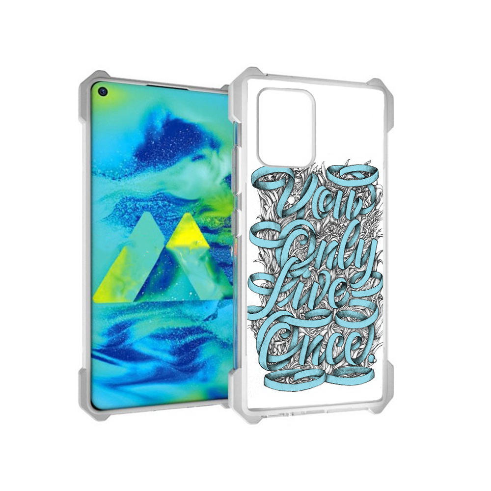 

Чехол MyPads Tocco для Samsung Galaxy S10 Lite слова из ленты абстракция, Прозрачный, Tocco