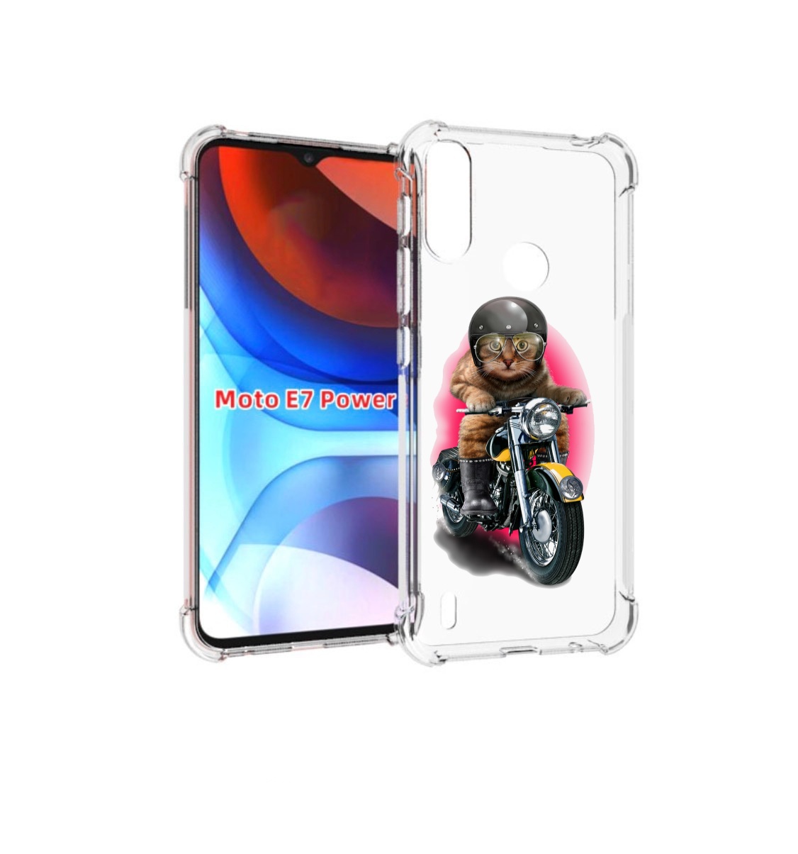 

Чехол MyPads мото-кот для Motorola Moto E7 Power, Прозрачный, Tocco