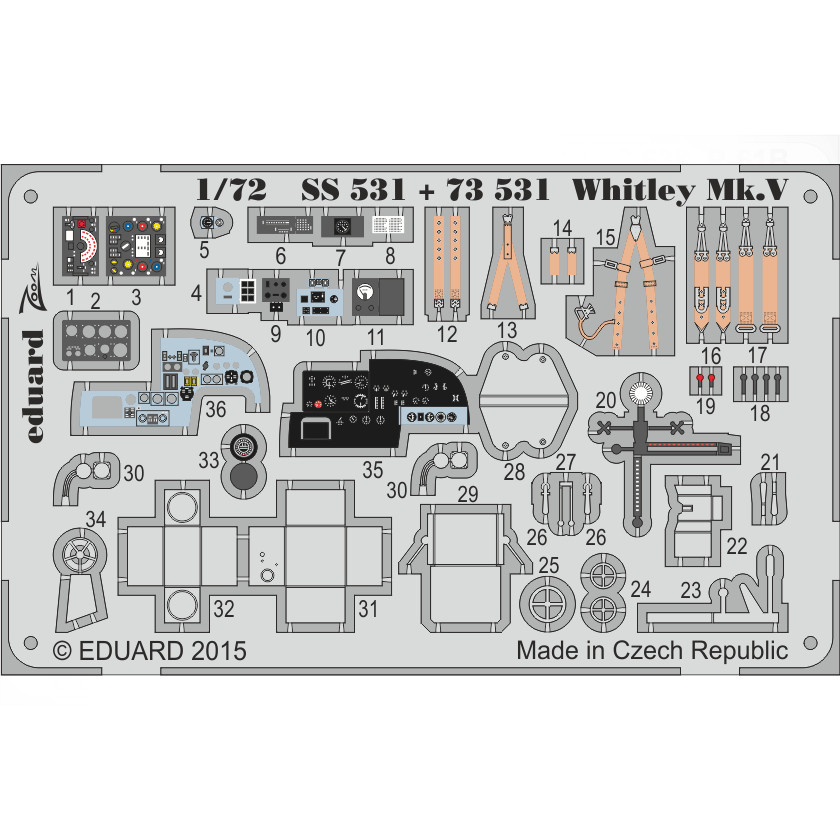 

SS531 Eduard 1/72 Whitley Mk.V S.A., Однотонный, SS531