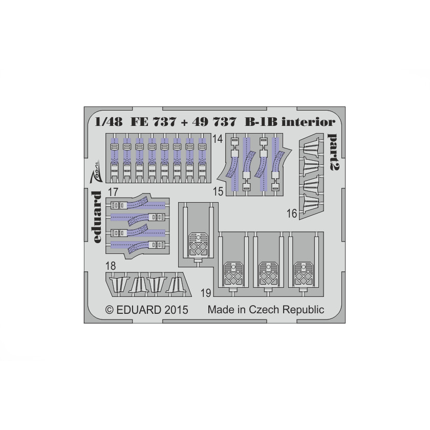 

FE737 Eduard 1/48 фототравление для B-1B interior S.A., Однотонный, FE737