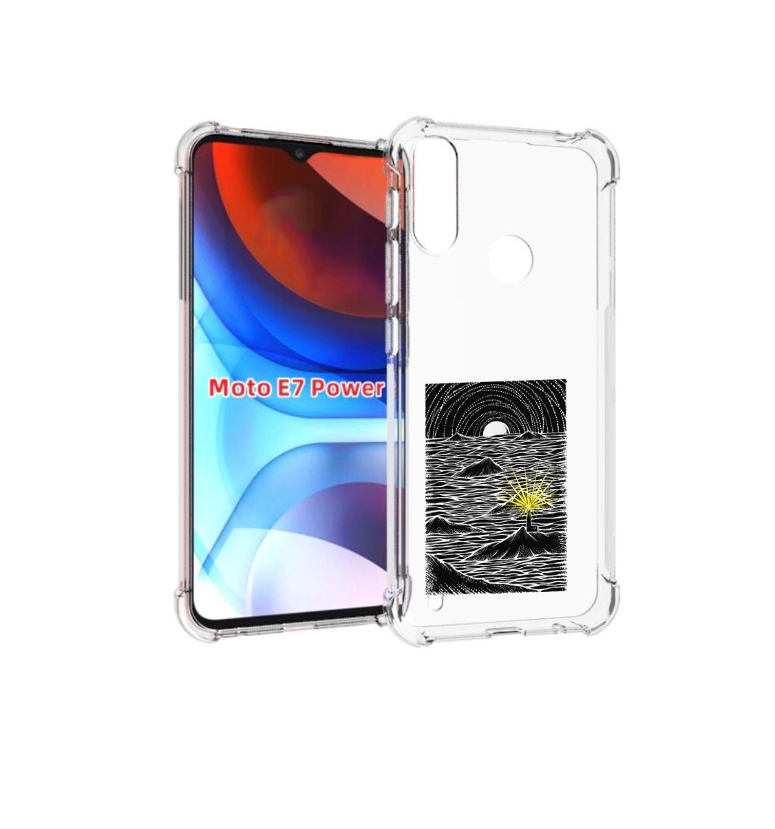 

Чехол MyPads маяк в черно белом море для Motorola Moto E7 Power, Прозрачный, Tocco