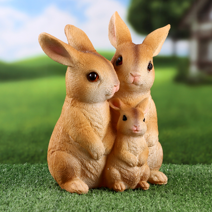 

Садовая фигура TAKE IT EASY Семья зайцев 10401675 11х15х23см, Бежевый