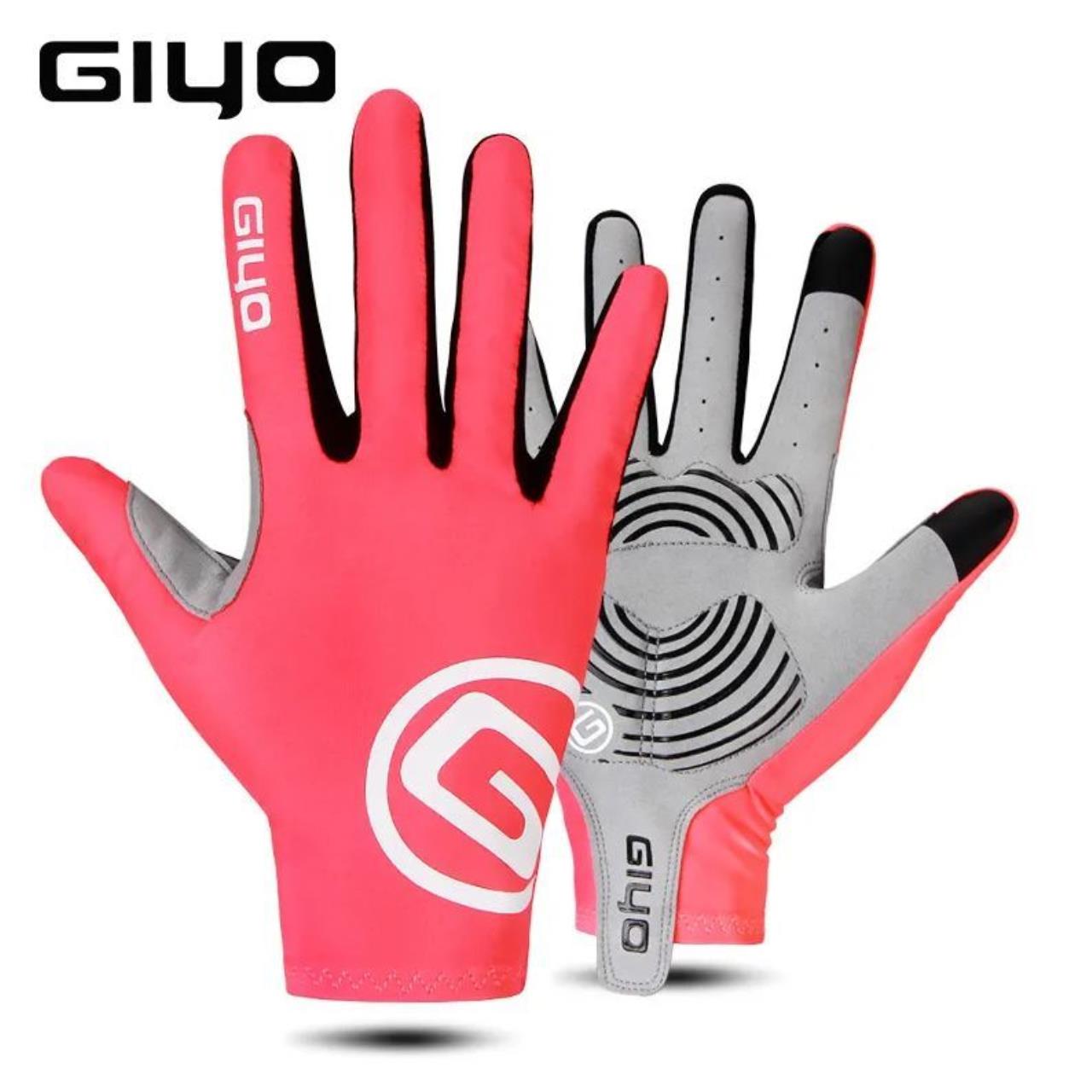 Велоперчатки GIYO закрытые с длинными пальцами Розовый XL