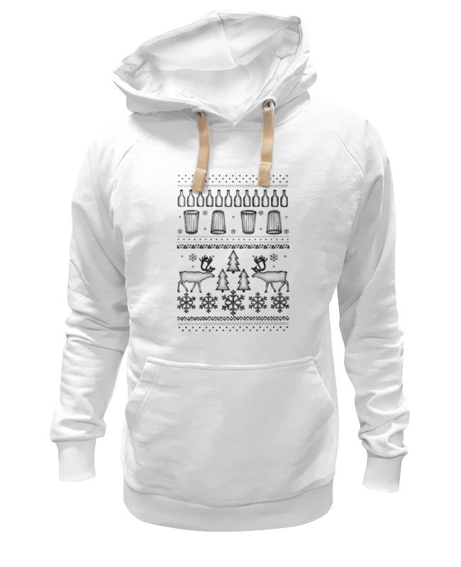 

Толстовка унисекс Printio Christmasdeers белая L, Christmasdeers