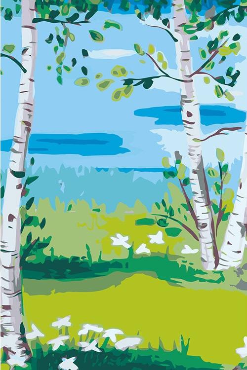 

Картина по номерам Живопись по Номерам Березки, 40x60, Березки