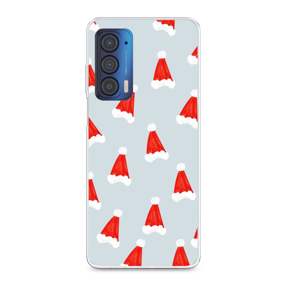 

Чехол для Motorola Edge (2021) "Новогодние шапочки", Белый;красный;серый, 242950-5