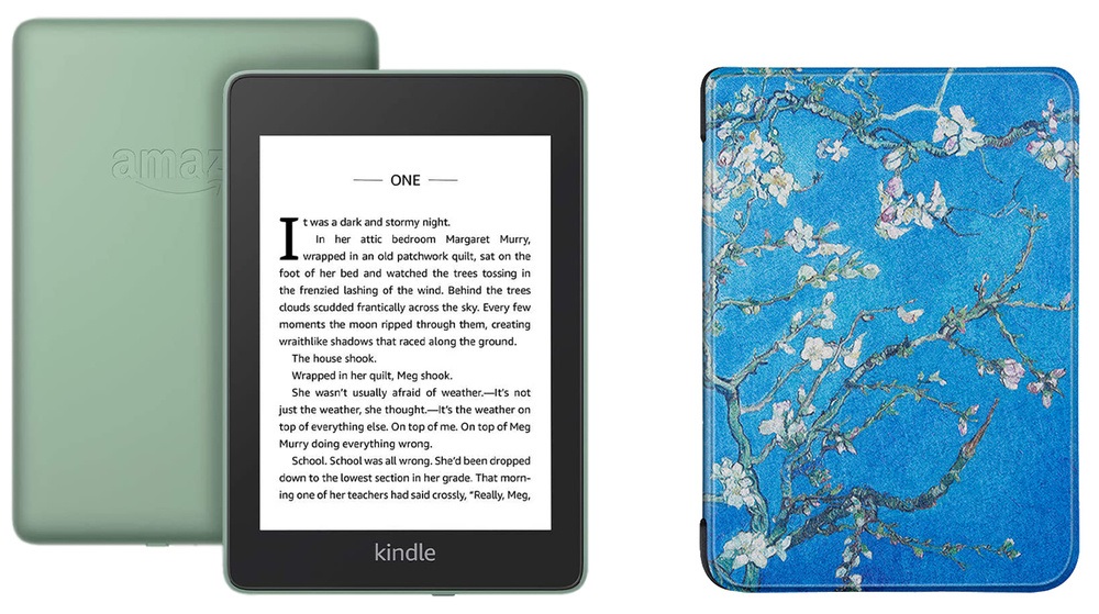 Электронная книга Amazon Kindle PaperWhite 2018 8Gb SO Sage с обложкой Sakura