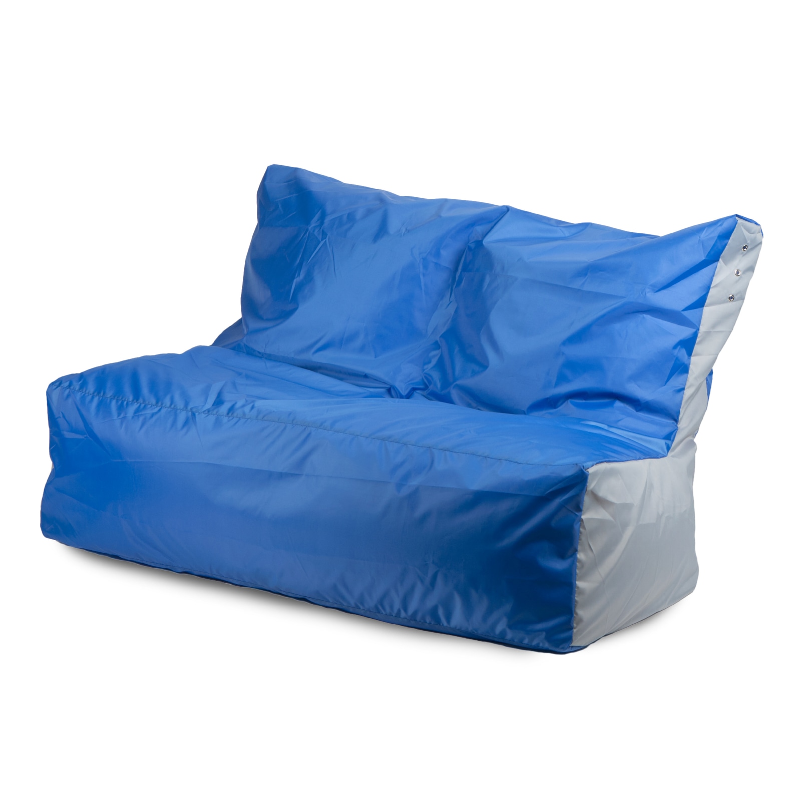 фото Бескаркасный диван пуффбери оксфорд one size, оксфорд, синий/серый