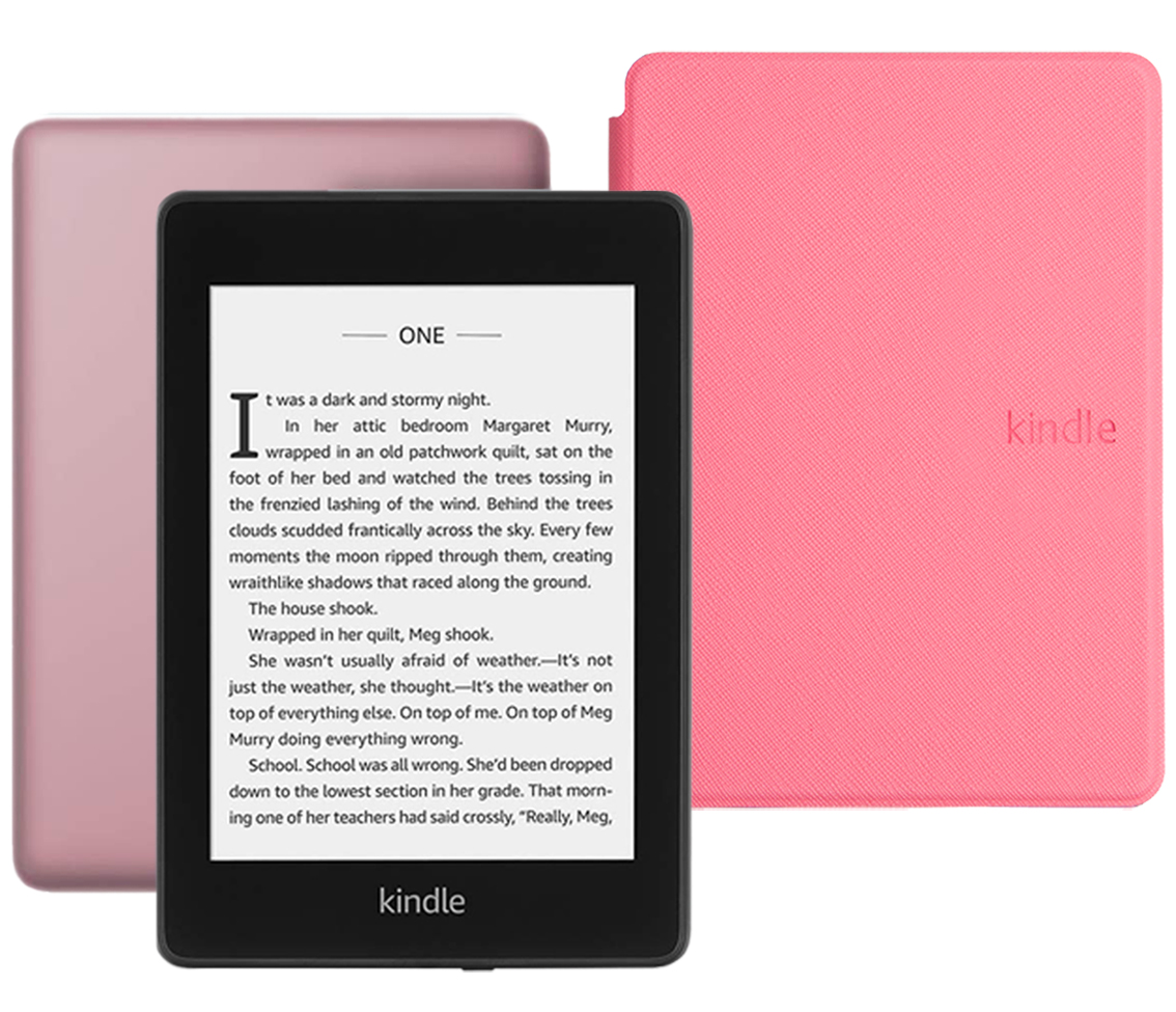 

Электронная книга Amazon Kindle PaperWhite 2018 8Gb SO Sage с обложкой Hot Pink