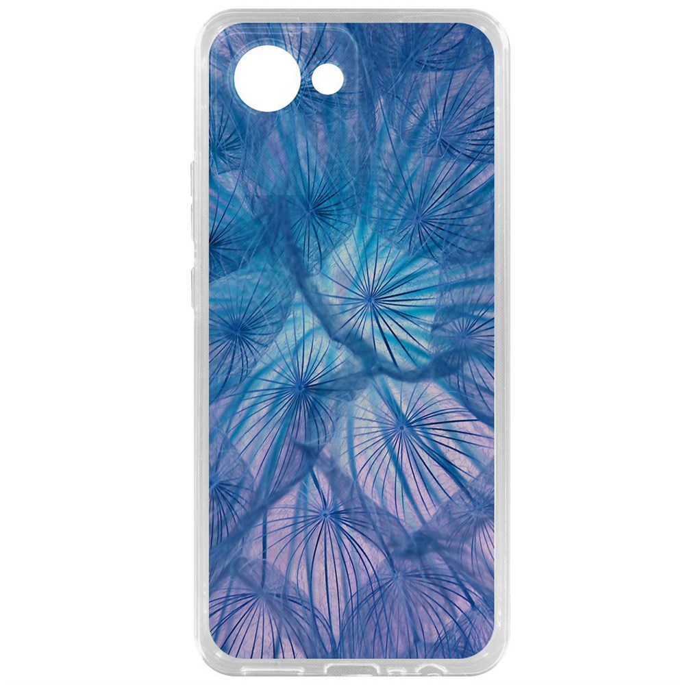 фото Чехол-накладка krutoff clear case синий одуванчик для realme c30