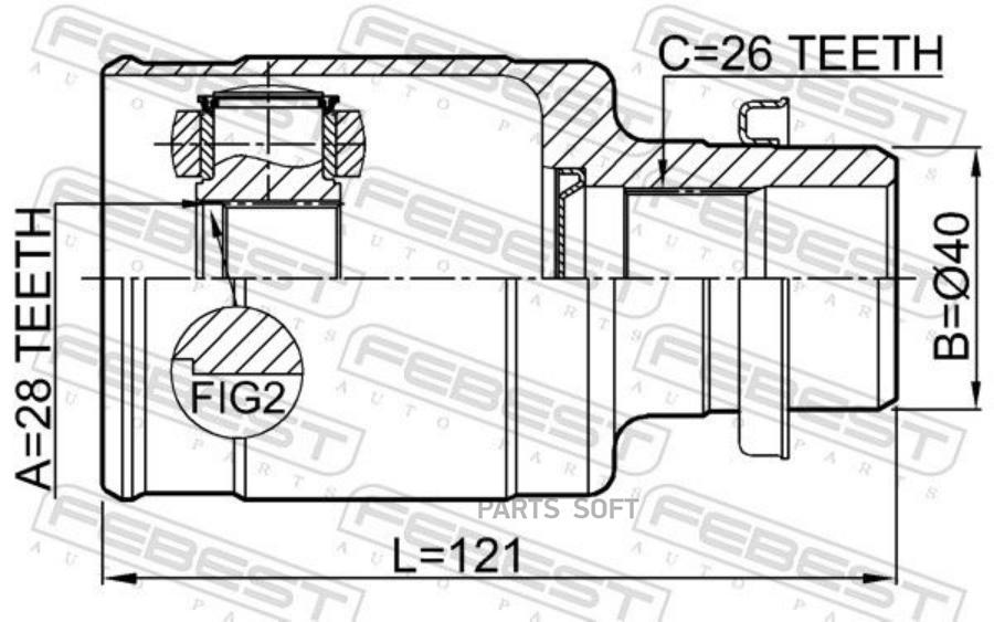 

Шрус внутренний правый 28x40x26 suzuki swift 2010-2017 0711-azg413rh