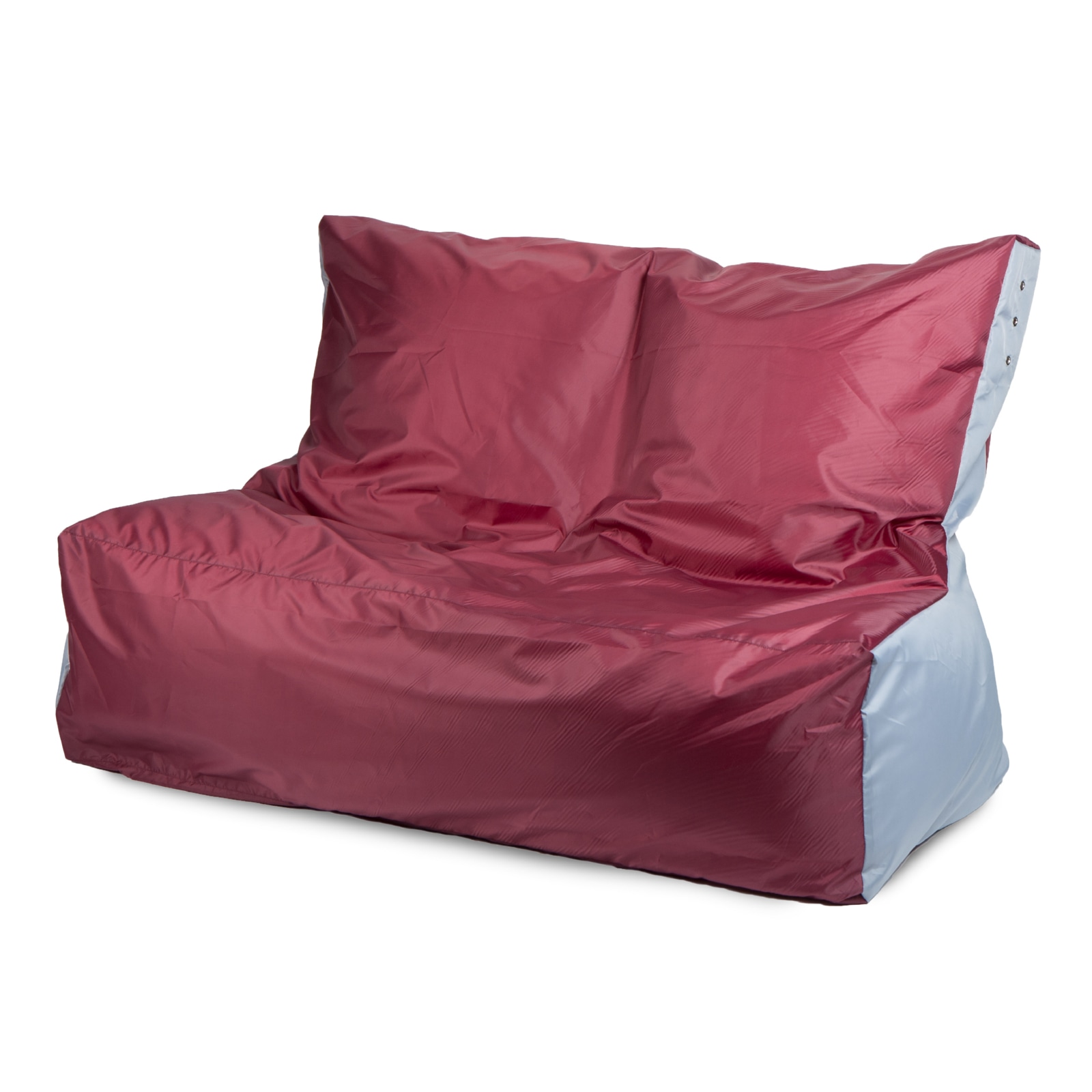 фото Бескаркасный диван пуффбери оксфорд one size, оксфорд, бордовый/серый