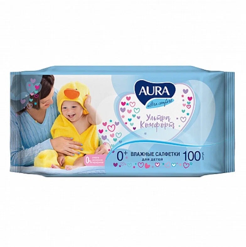 Влажные салфетки Aura Ultra Comfort 100шт. У270361