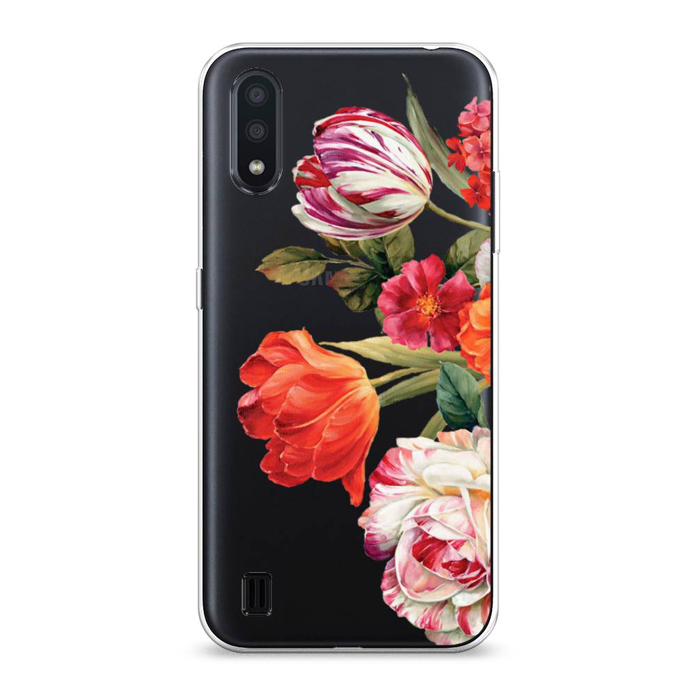

Чехол Awog на Samsung Galaxy A01 "Весенний букет", Разноцветный, 29550-8