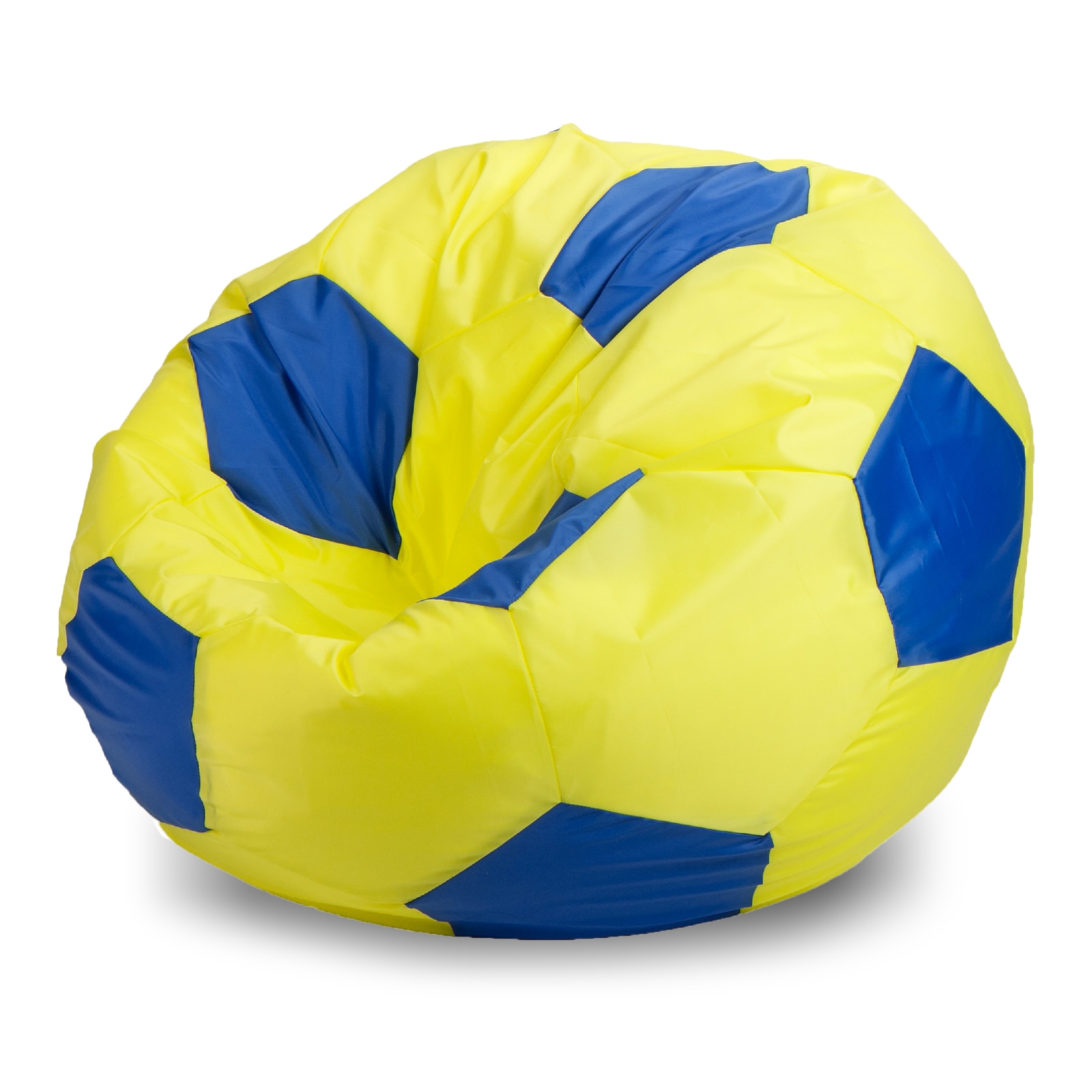 фото Кресло-мешок пуффбери мяч оксфорд l, желтый, синий