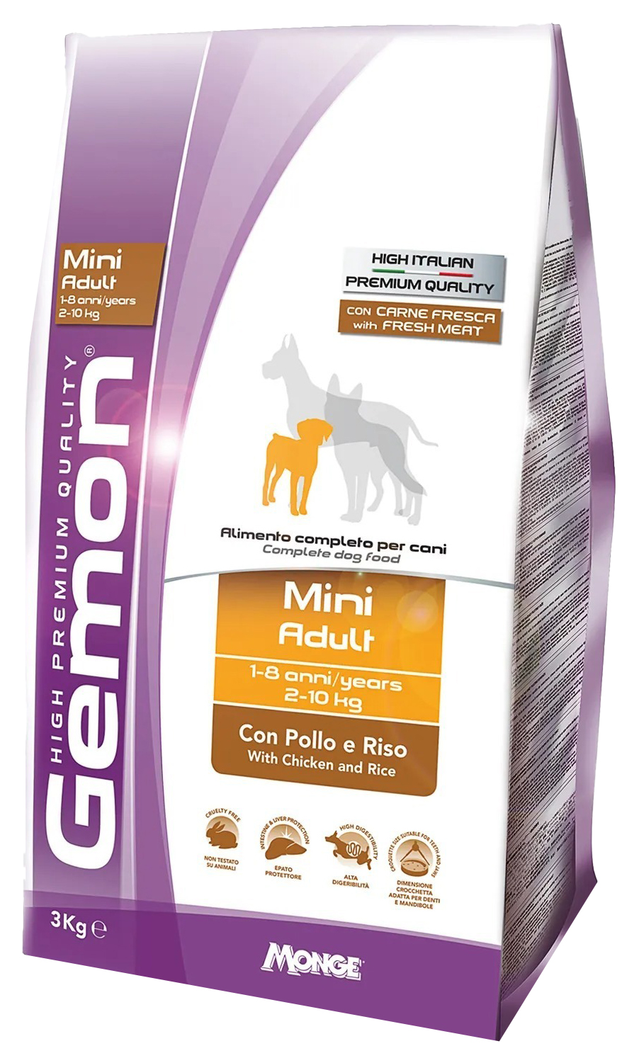 

GEMON GEMON DOG ADULT MINI для взрослых собак маленьких пород с курицей и рисом (3 кг х 4