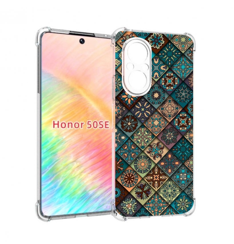 

Чехол бампер MyPads ячейки с арнаментами для Honor 50 SE противо, Прозрачный, Tocco