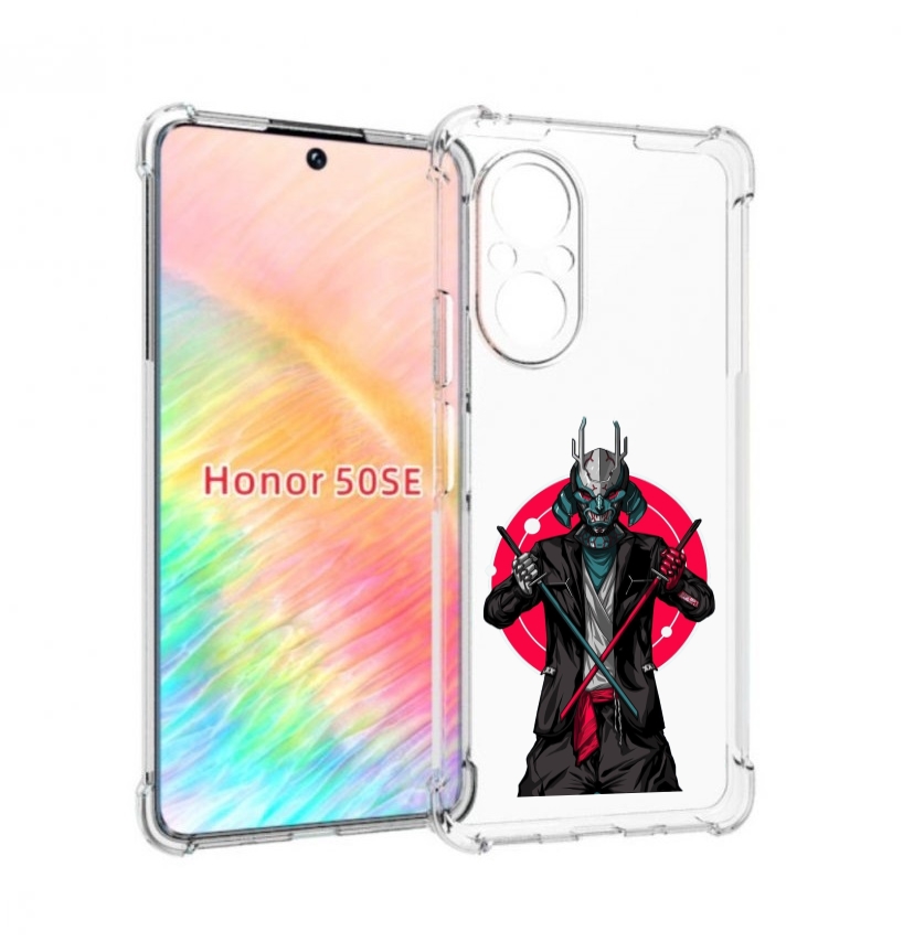

Чехол бампер MyPads якудза с катанами для Honor 50 SE противоуда, Прозрачный, Tocco