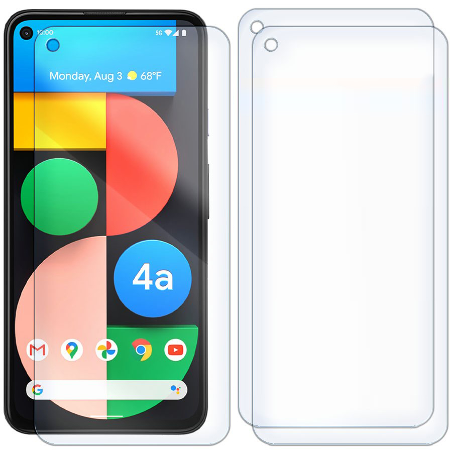 Комплект из 3-x защитных гибридных стекол для Google Pixel 4a 5G