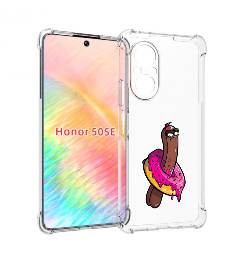 

Чехол бампер MyPads эклер в пончике для Honor 50 SE противоударный, Прозрачный, Tocco