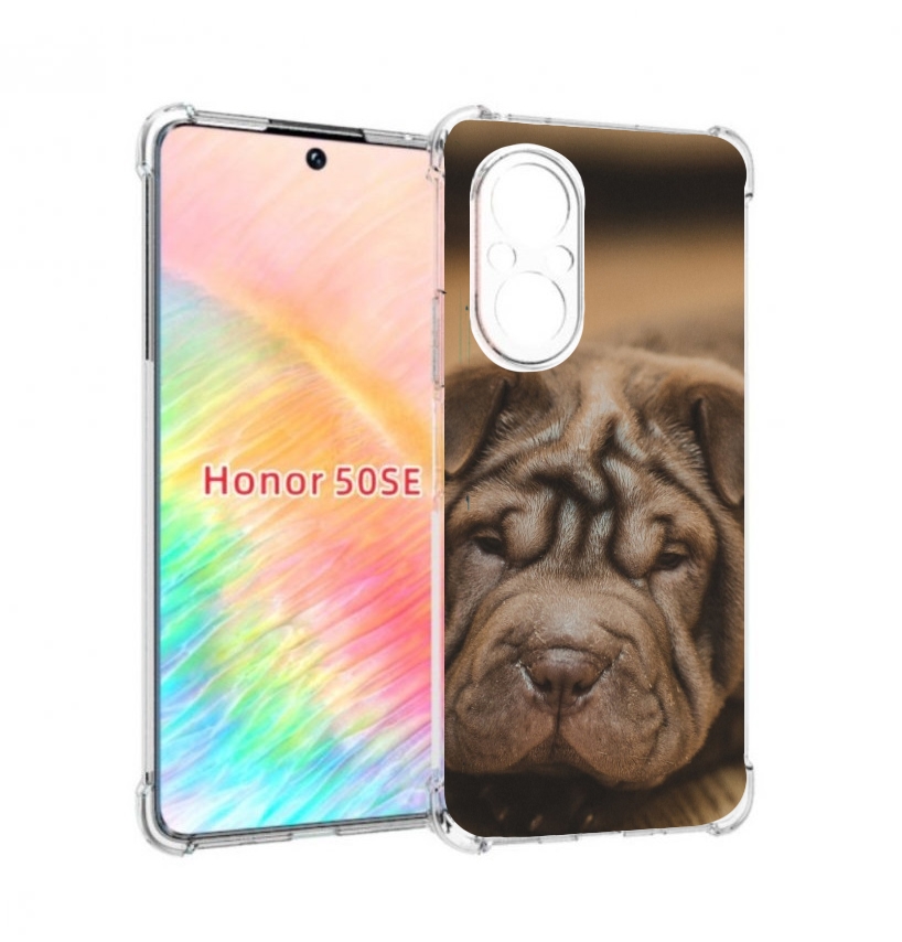

Чехол бампер MyPads шарпеи для Honor 50 SE противоударный, Прозрачный, Tocco