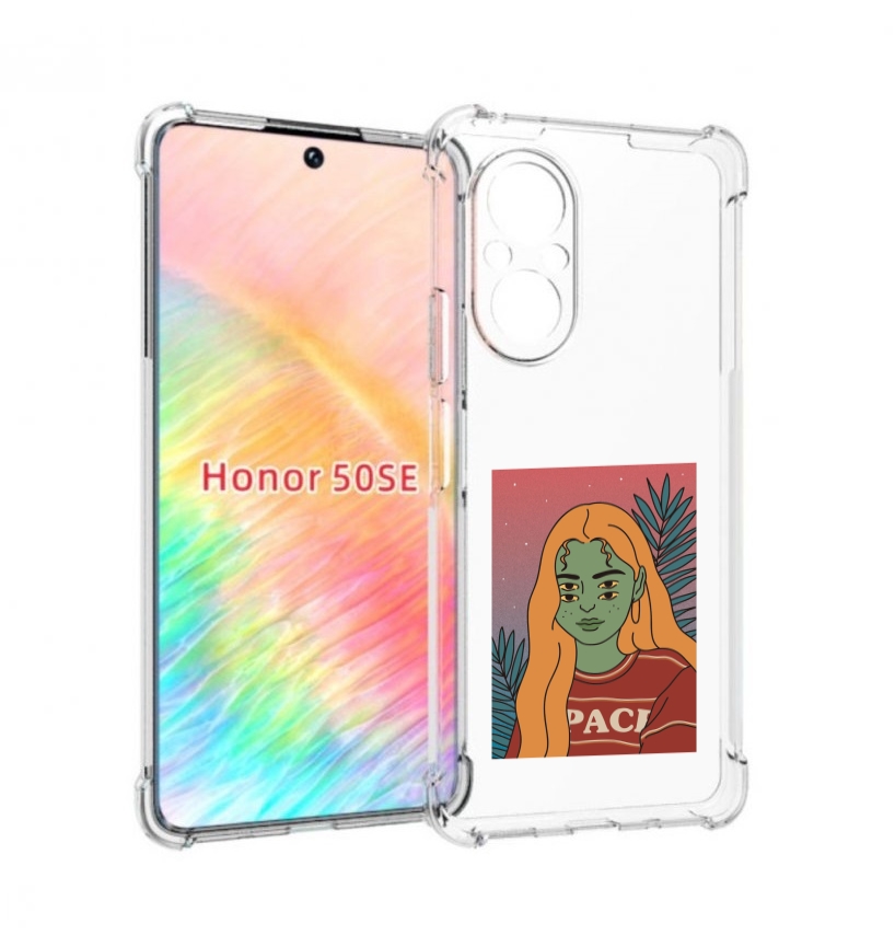 

Чехол бампер MyPads четырехглазая девушка женский для Honor 50 S, Прозрачный, Tocco