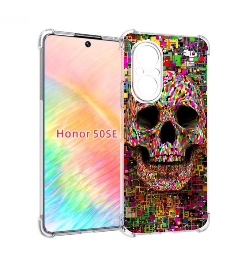 

Чехол бампер MyPads череп красочные цвета для Honor 50 SE против, Прозрачный, Tocco