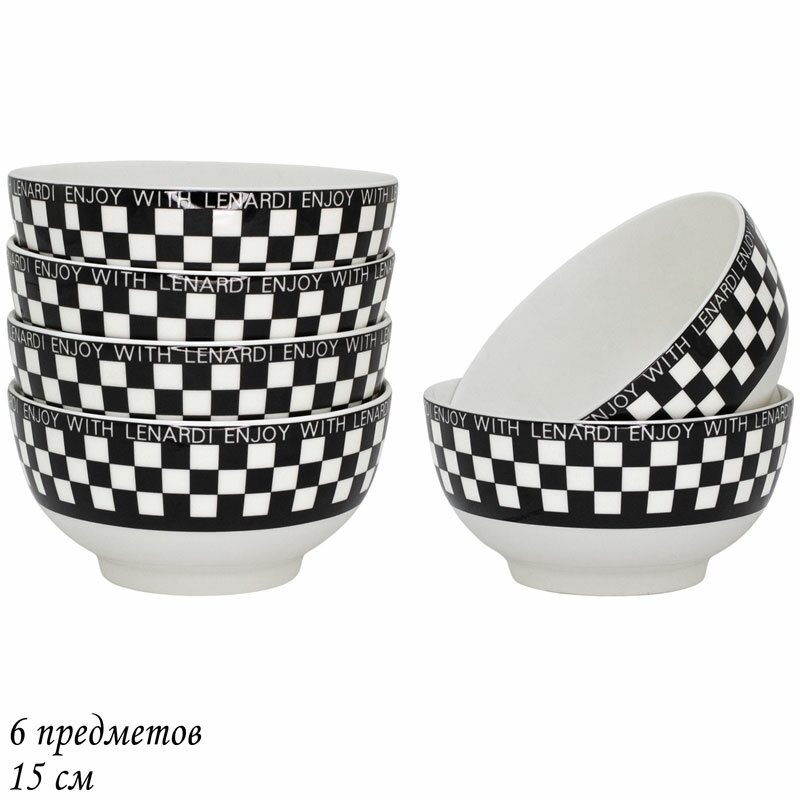 

Набор из 6 салатников Enjoy Lenardi 15х6,5 см 205-422, Белый