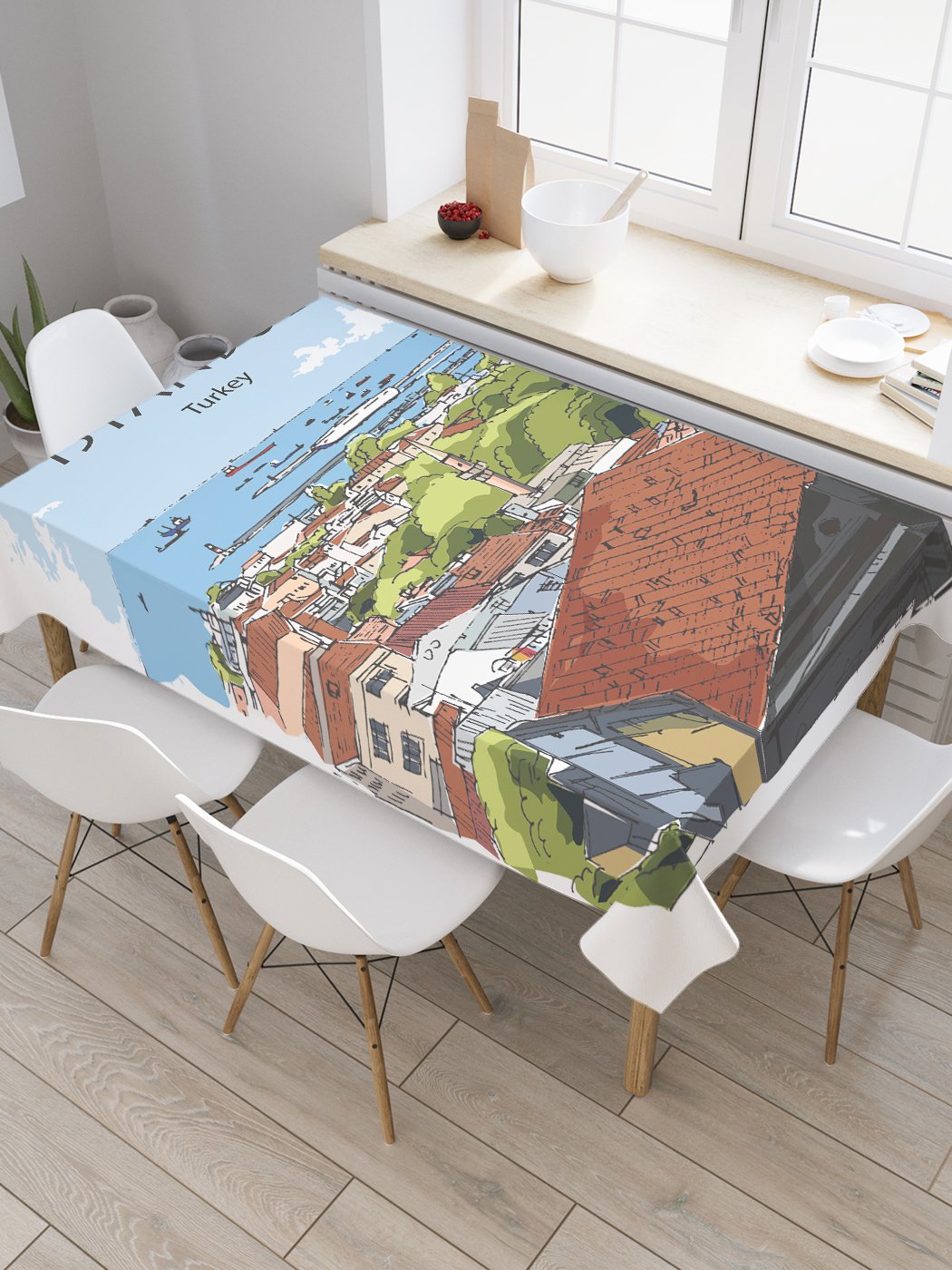 

Скатерть прямоугольная JoyArty "Морской Стамбул" из сатена, 120x145 см, Морской Стамбул