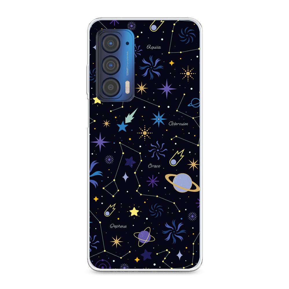 

Чехол для Motorola Edge (2021) "Цветной космос", Желтый, 242950-2