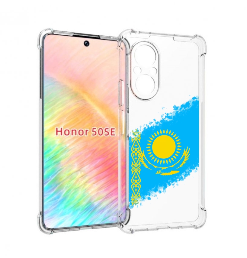 

Чехол бампер MyPads флаг Казахстана для Honor 50 SE противоударный, Прозрачный, Tocco