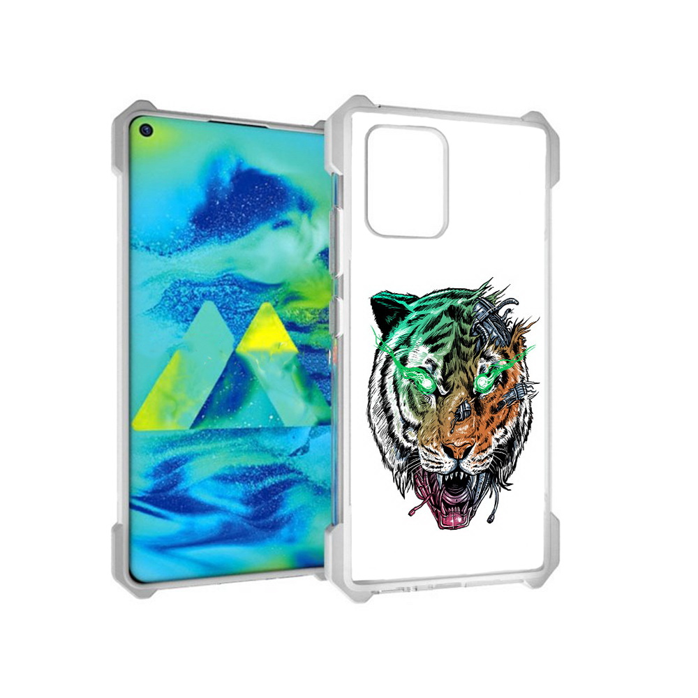 

Чехол MyPads Tocco для Samsung Galaxy S10 Lite робо-тигр (PT143840.502.584), Прозрачный, Tocco